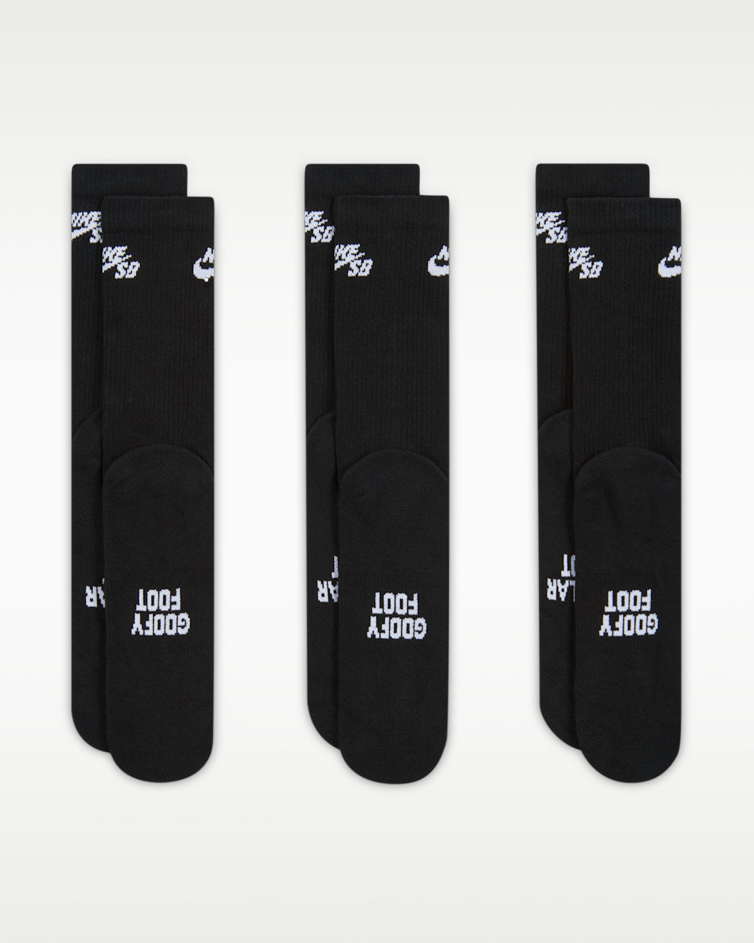Nike SB Everyday Elevated Crew Sock 900-Black L