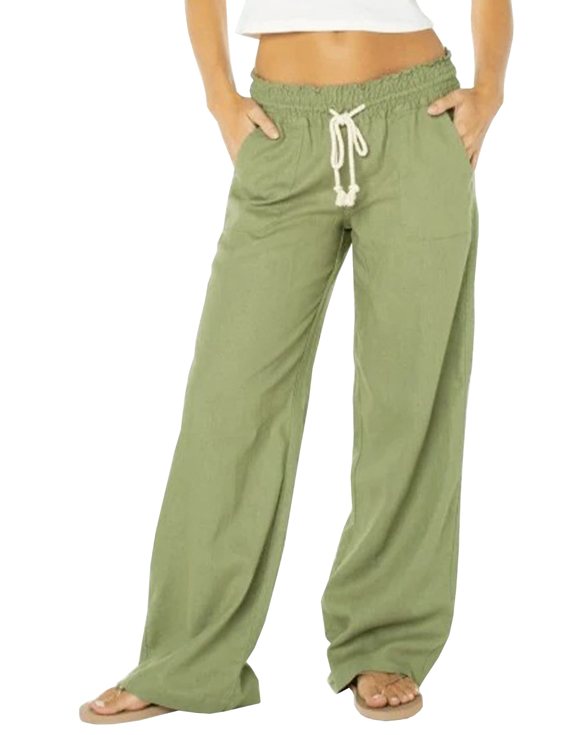 ROXY Oceanside Wide Leg Pants GLD M