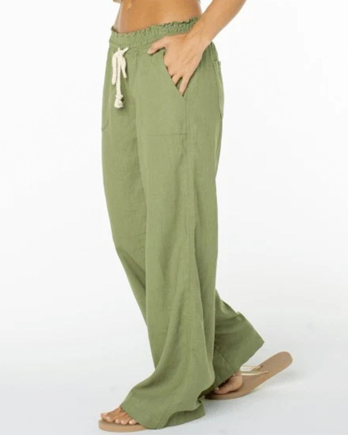 ROXY Oceanside Wide Leg Pants GLD M