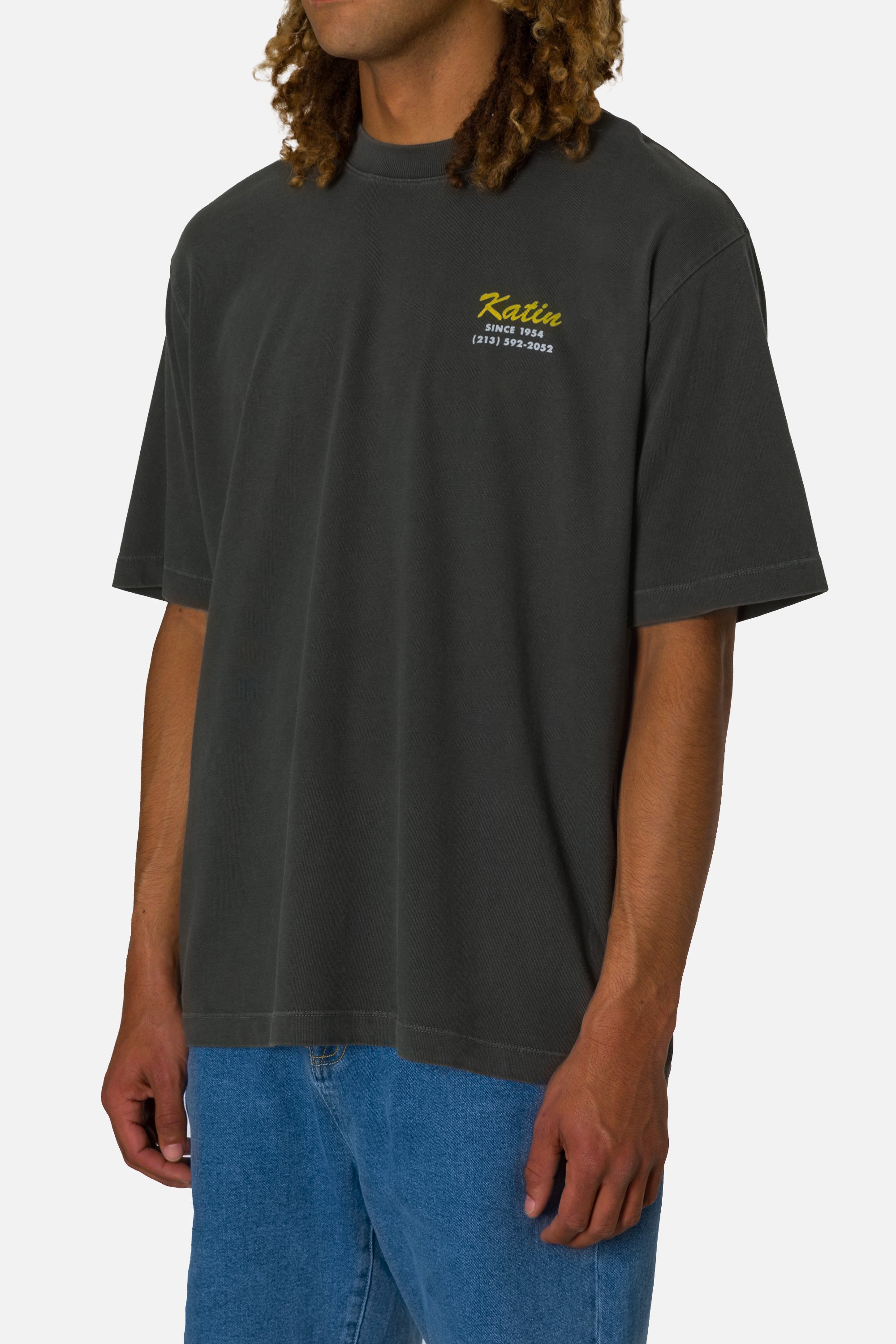 Katin SHERWIN BOX FIT TEE Shirt Black Wash M