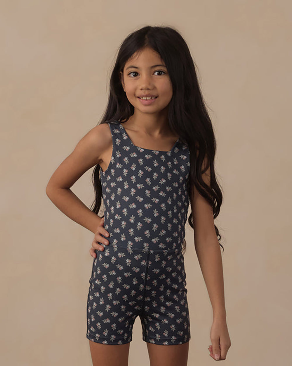 Rylee and Cru Malibu Bodysuit Blue Blooms 2-3Y