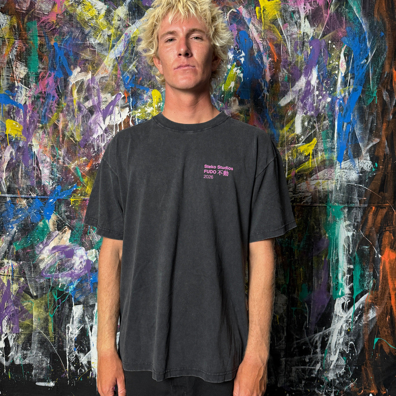 Steko Painted Fudo SS Tee FBL-FadedBlack S