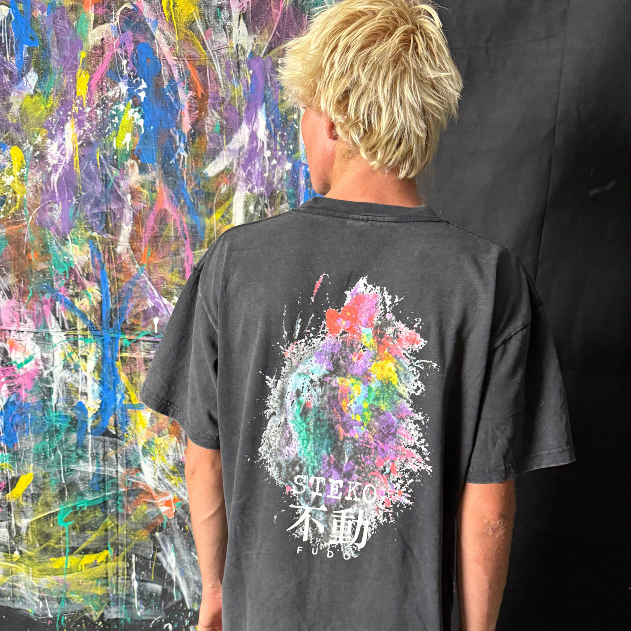 Steko Painted Fudo SS Tee FBL-FadedBlack L