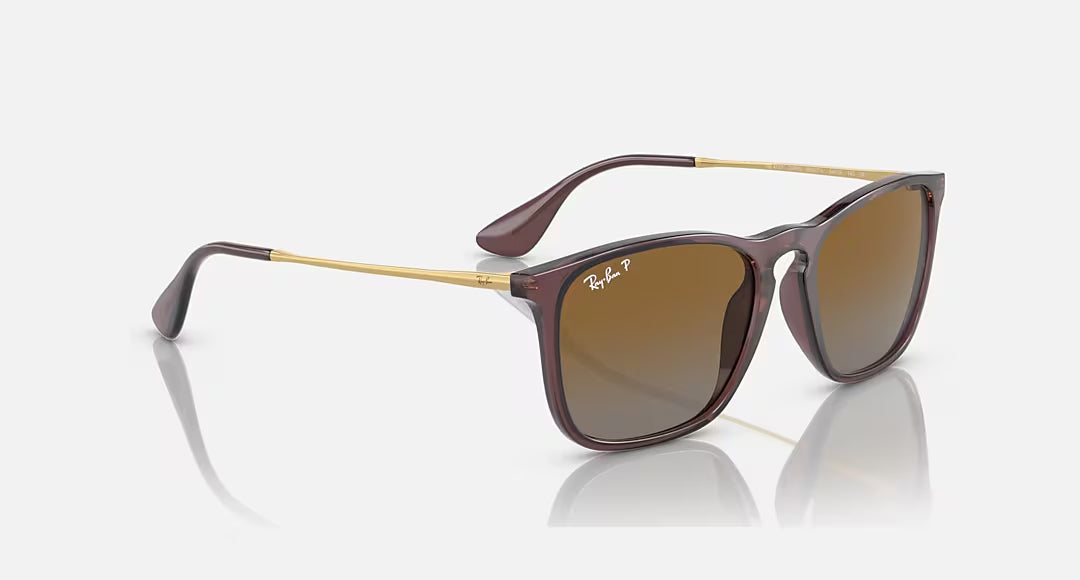 Ray-Ban Chris Polarized Sunglasses TransparentBrown GreyGradient