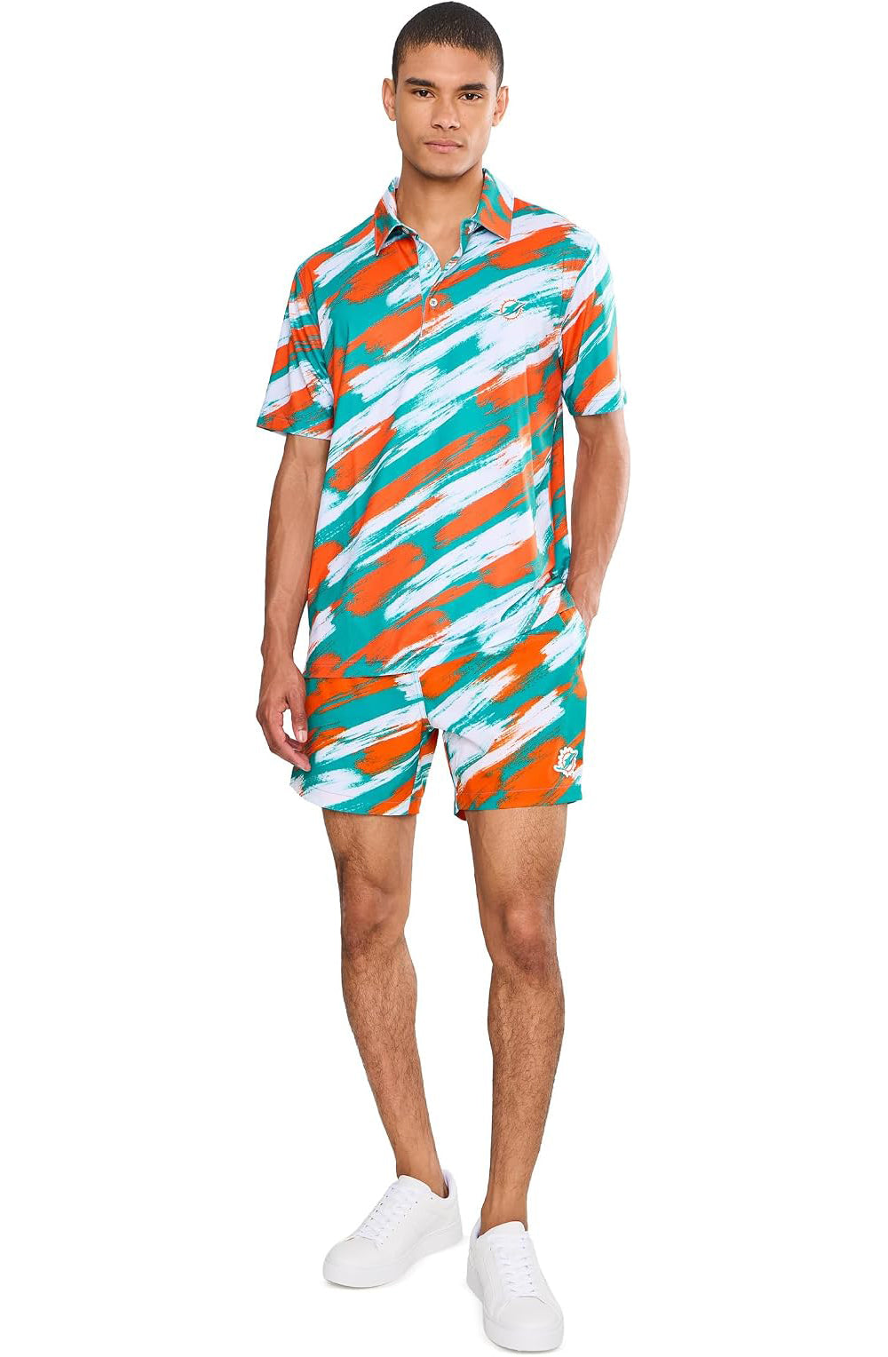 Chubbies The Color Blitz Dolphins Classic Swim Trunk Teal/Orange XL