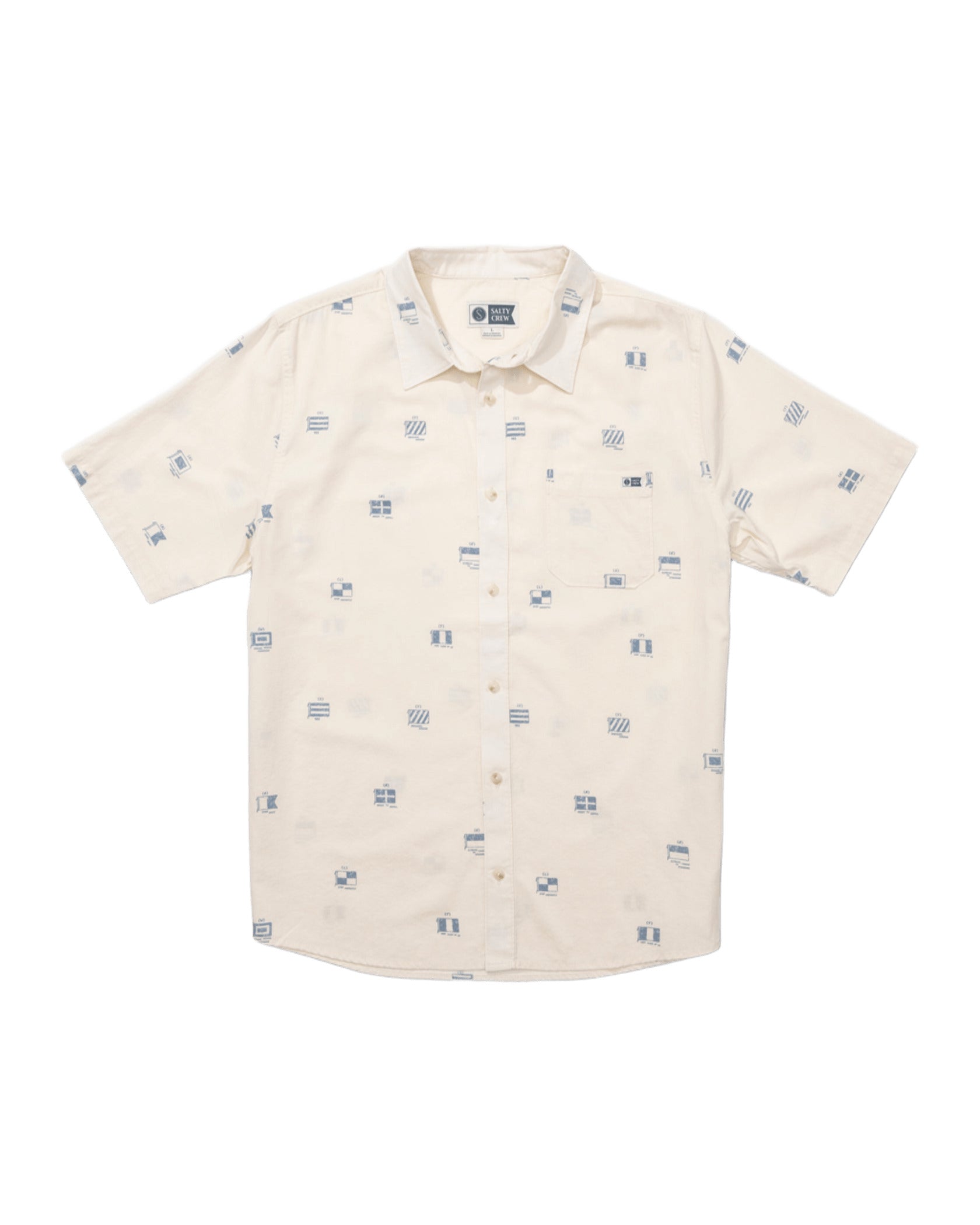 SALTY CREW SESSION SS BUTTON UP OFF WHITE M