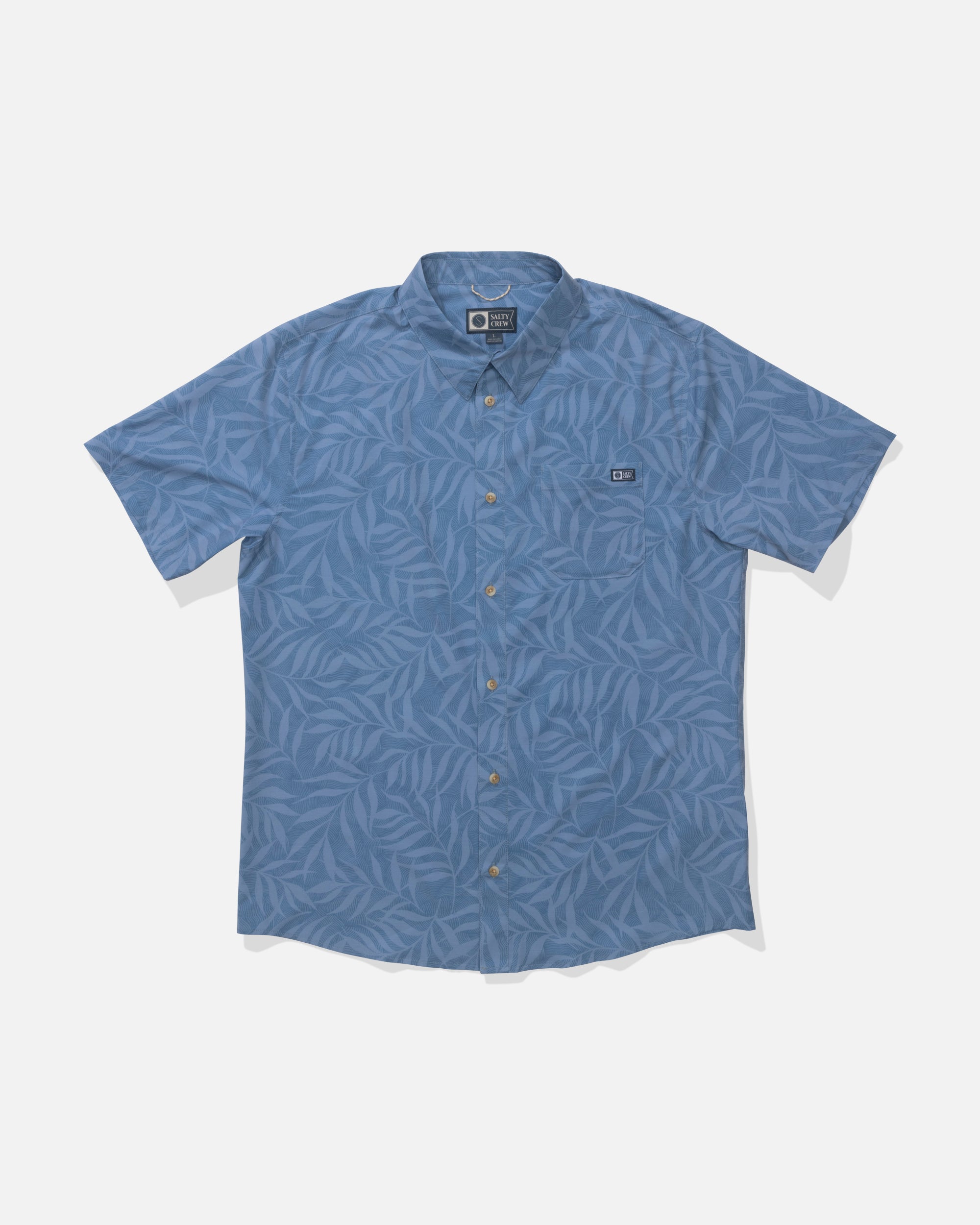 SALTY CREW DRIFTER UV BUTTON UP Captains Blue M