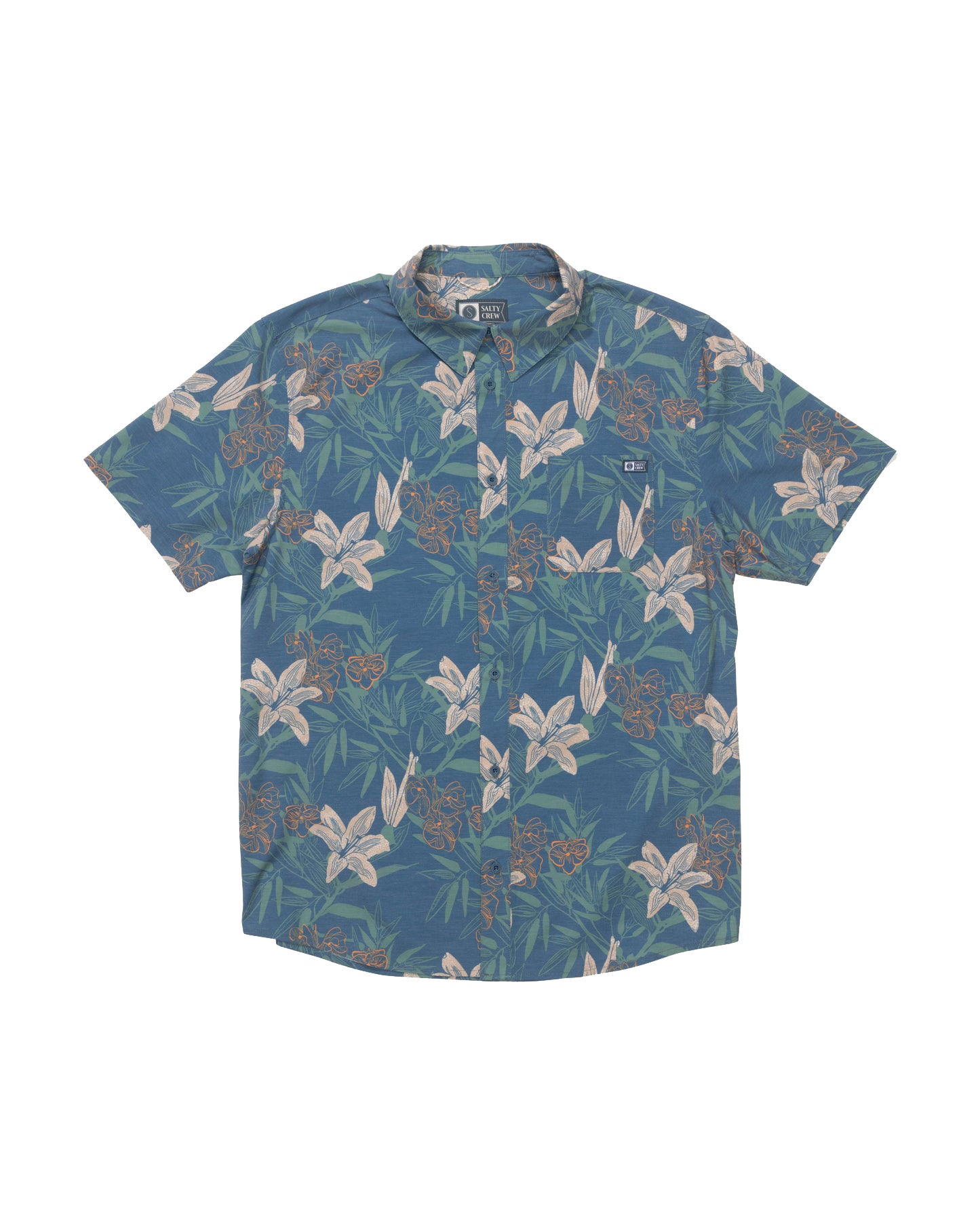 SALTY CREW DRIFTER UV BUTTON UP Cast Blue M