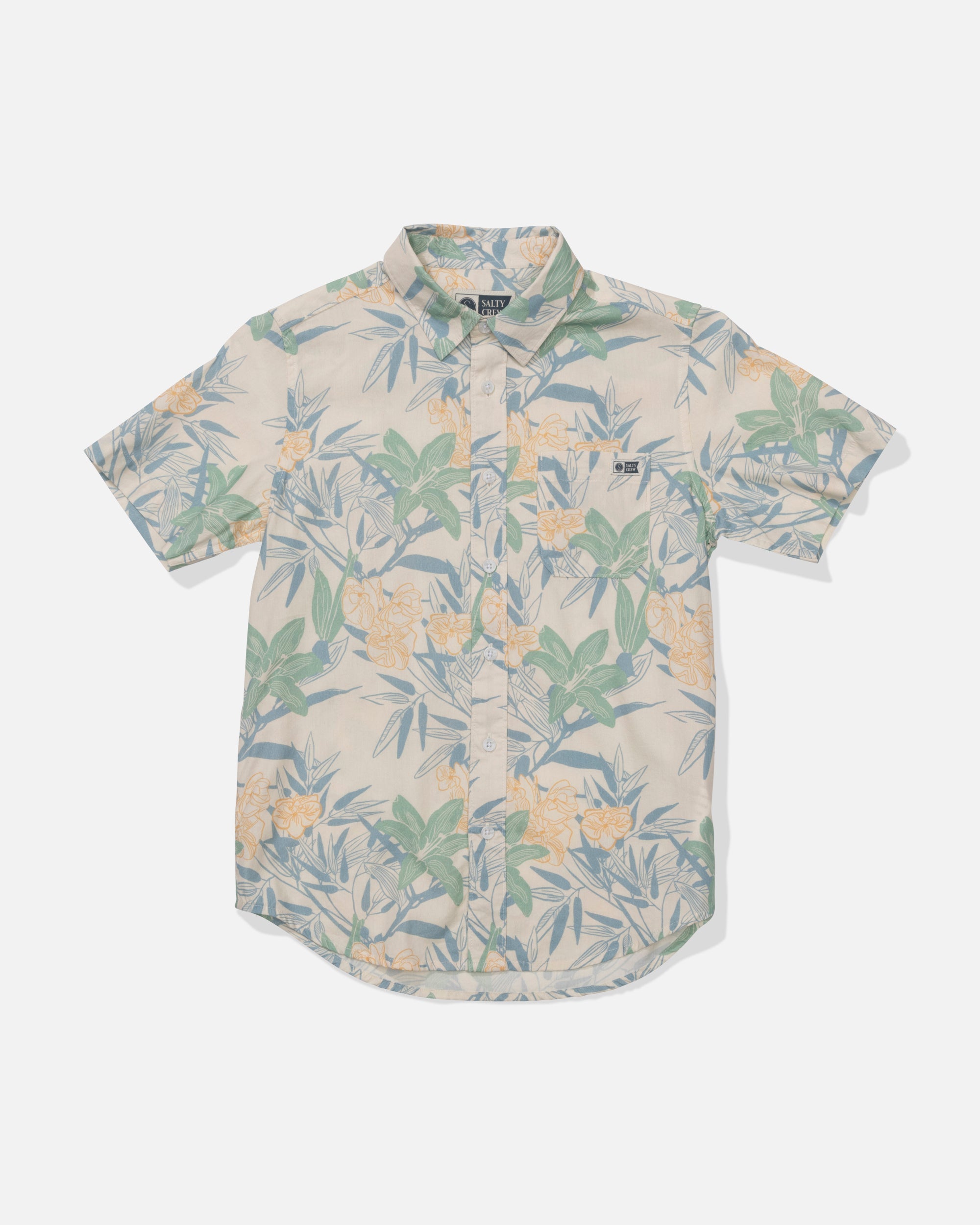 SALTY CREW BOYS SS BUTTON UP Off White L