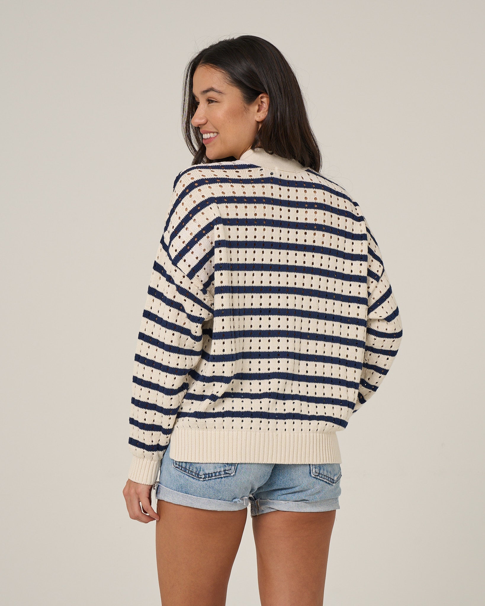 Salty Crew Captains Cardigan  OffWhite M