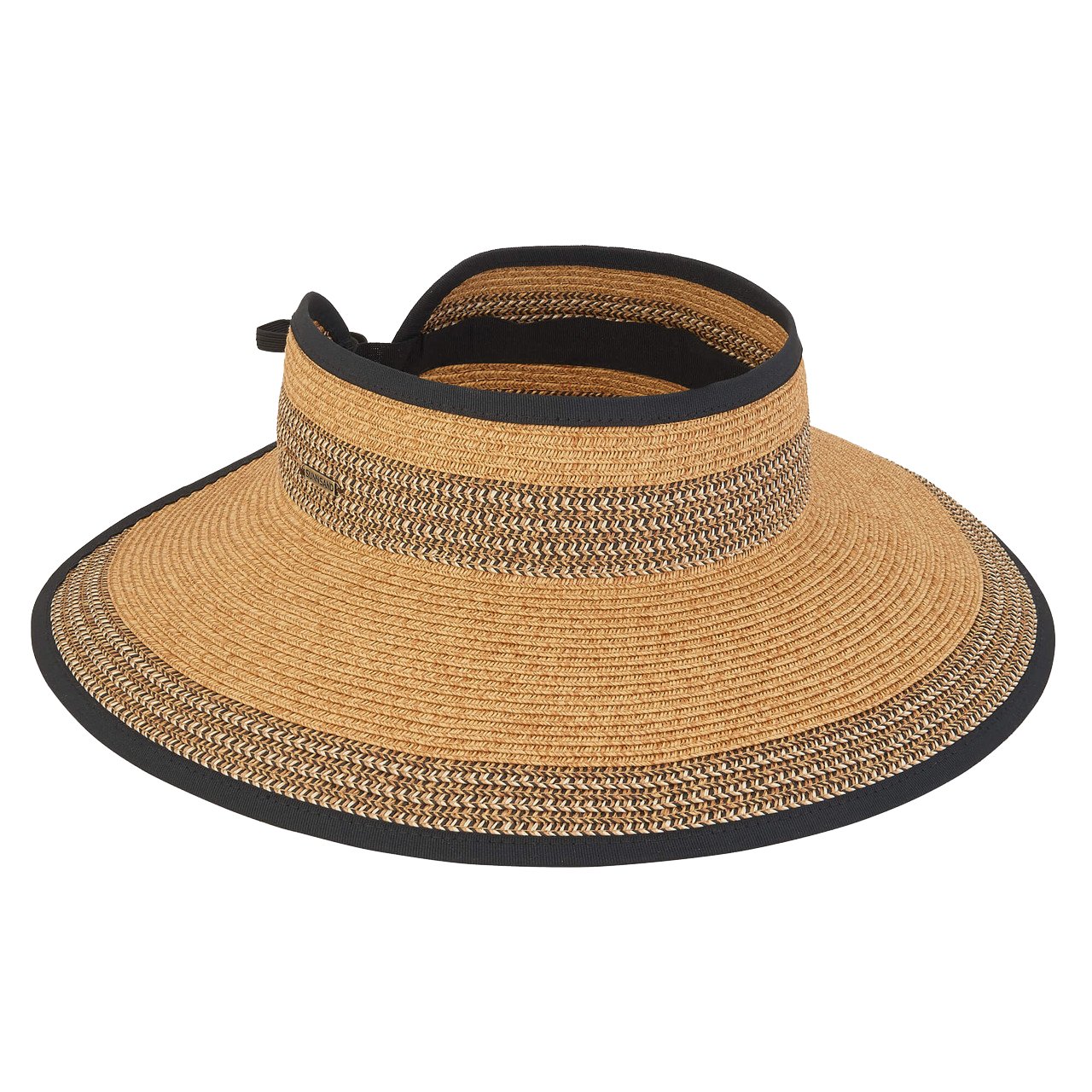 Sun N' Sand Paper Braid roll  Up Visor  Black