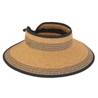 Sun N' Sand Paper Braid roll  Up Visor  Black
