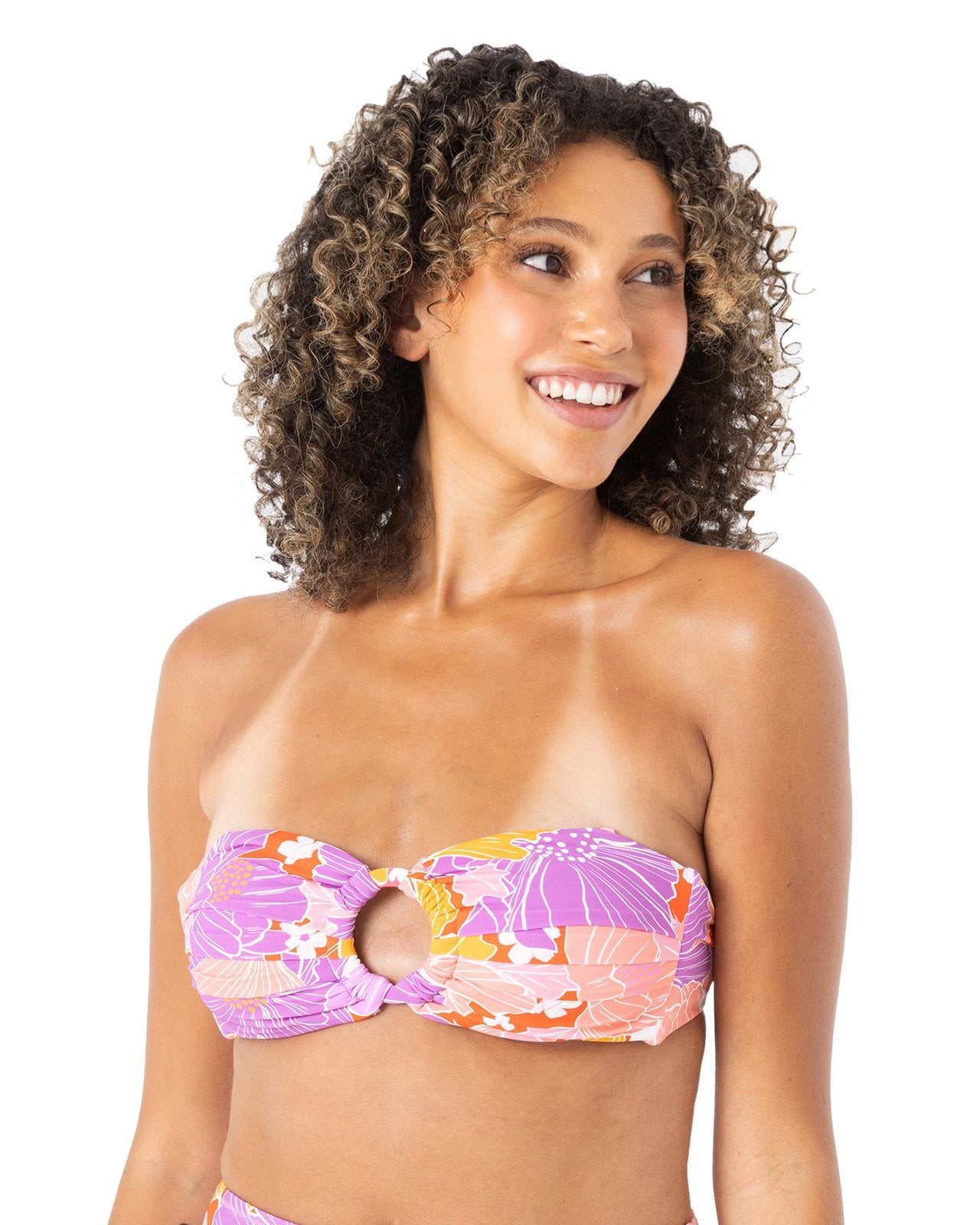 Roxy Bell Bottom Blooms Ring Bandeau Top