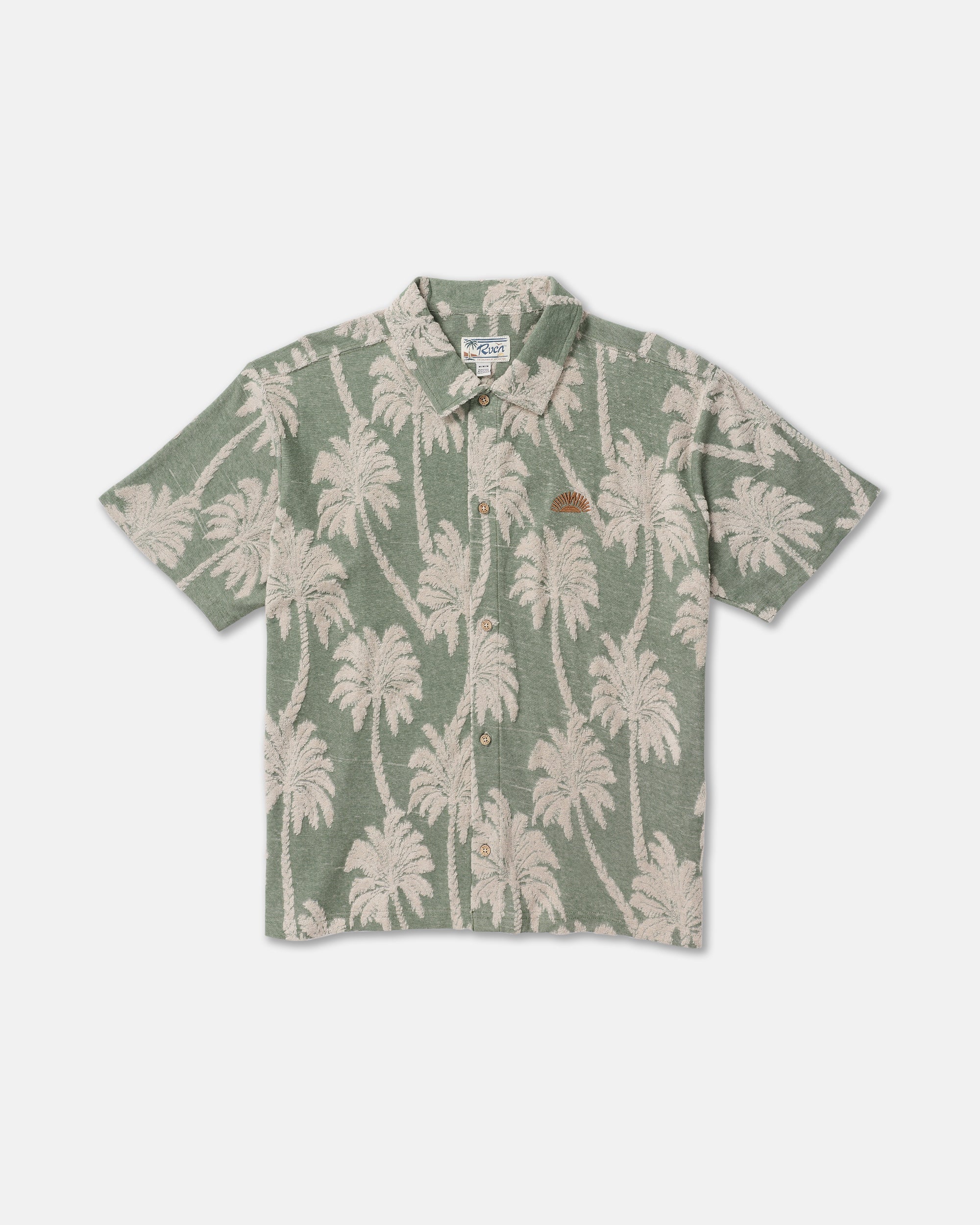 RVCA PALM FALL SS WOVEN GNB0-JADE XL
