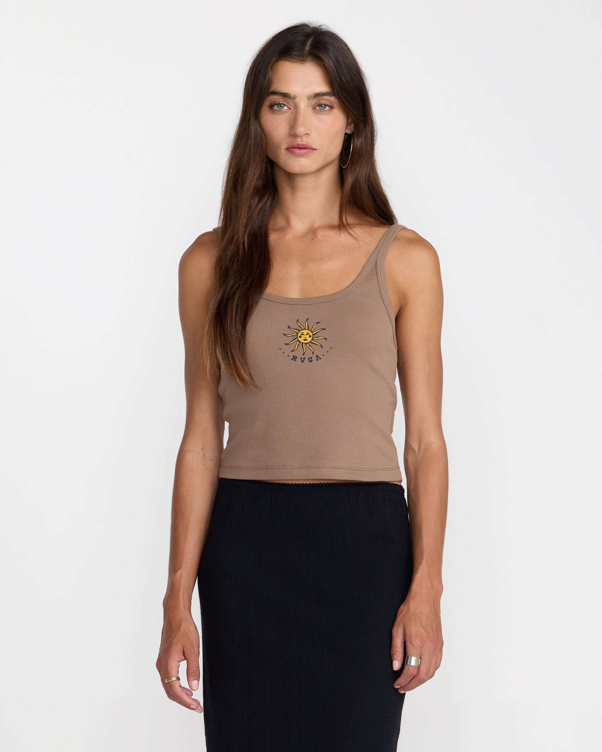 RVCA Fading Sun Tank Cocoa S