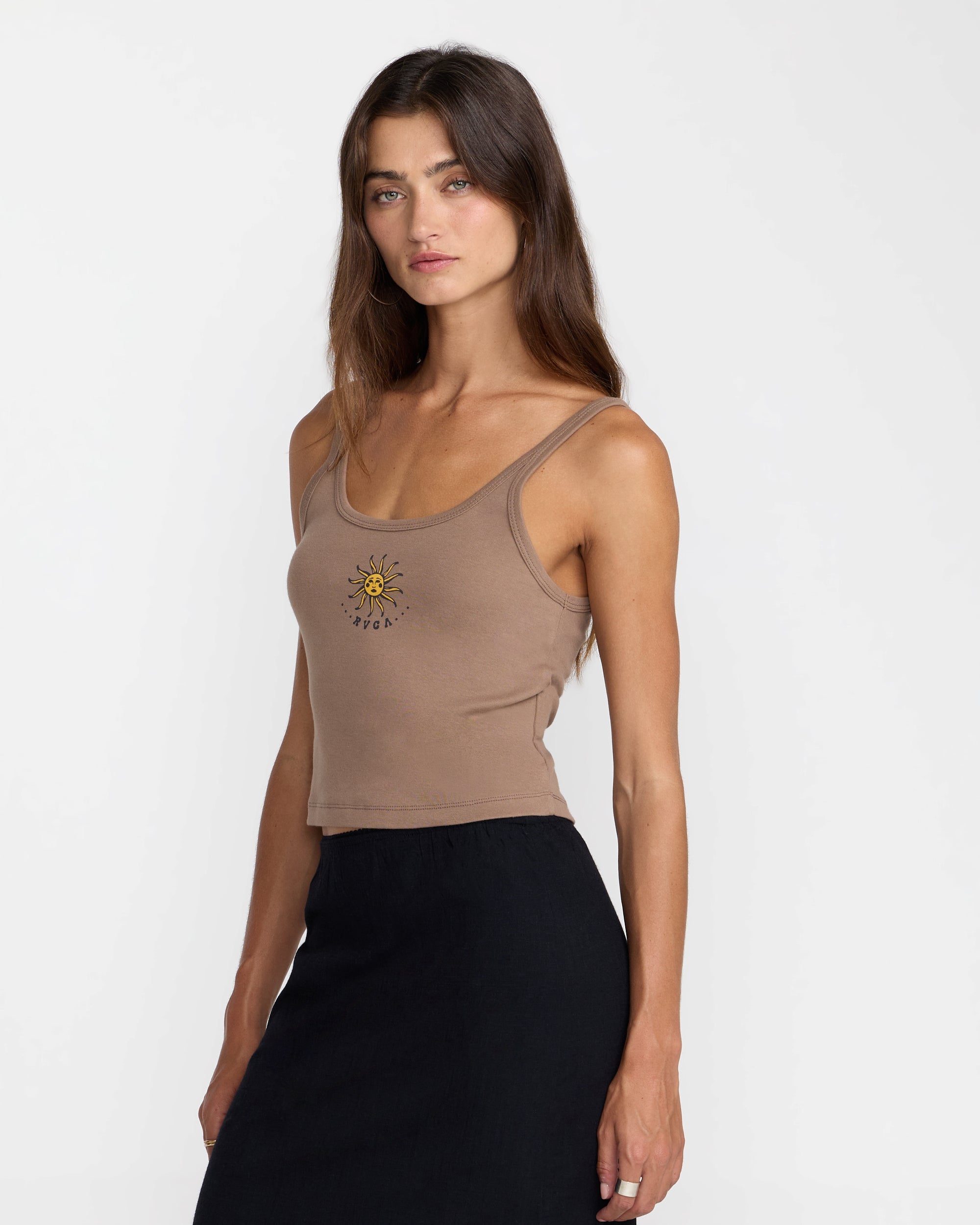 RVCA Fading Sun Tank Cocoa XS