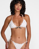 RVCA Dot Ruffle Halter Tri Whisper White XS