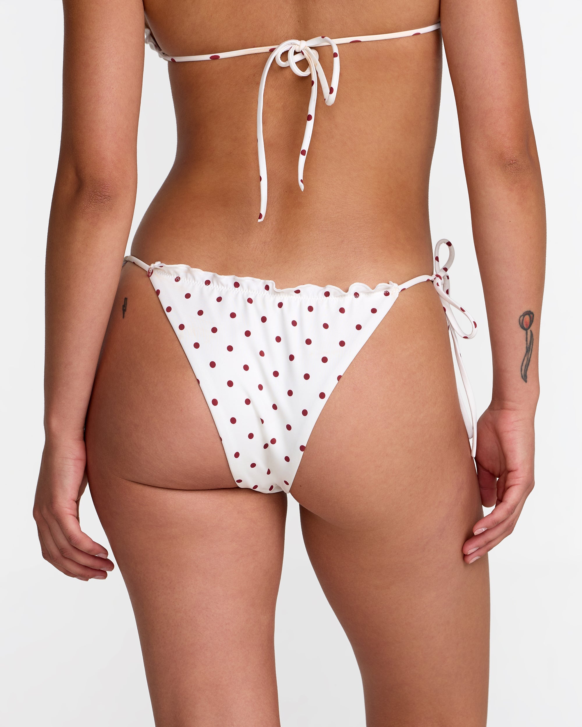 RVCA Dot Ruffle Skimpy Tie Whisper White L