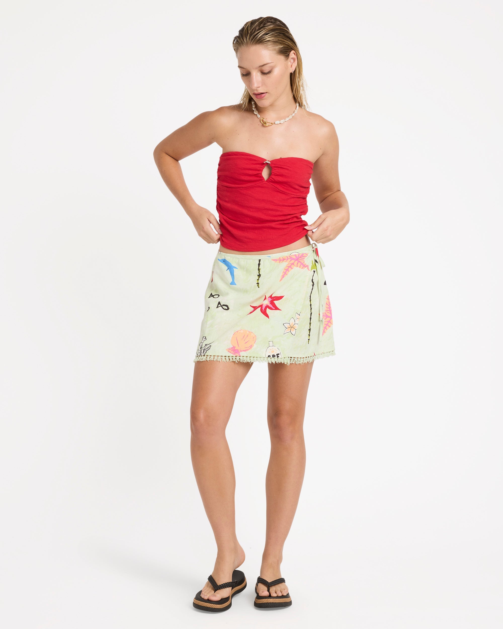 BILLABONG LOTTIE HALL WVN MINI SKIRT SLM-SUNNY LIME XS