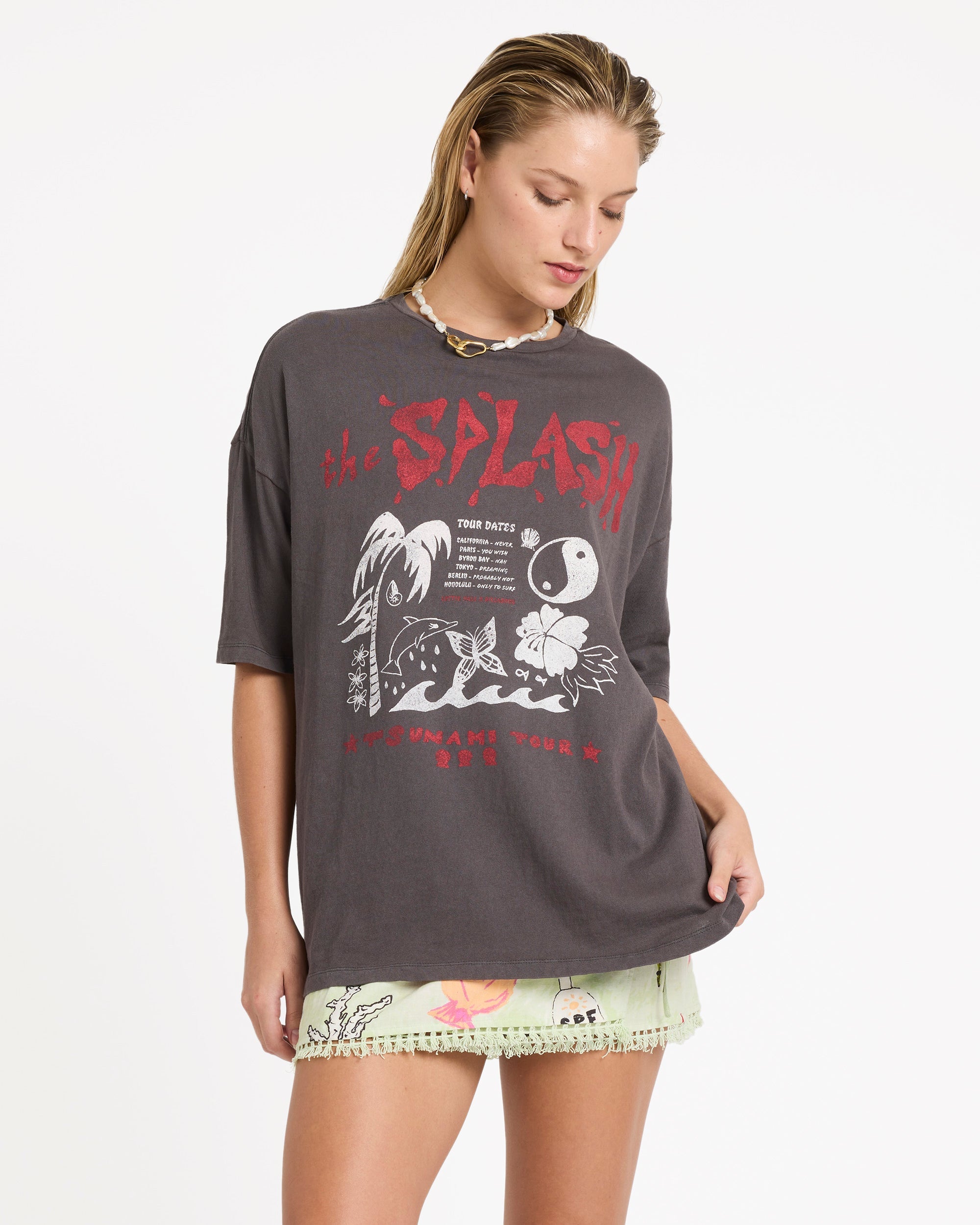 BILLABONG LOTTIE HALL SS TEE OB1-OFF BLACK S