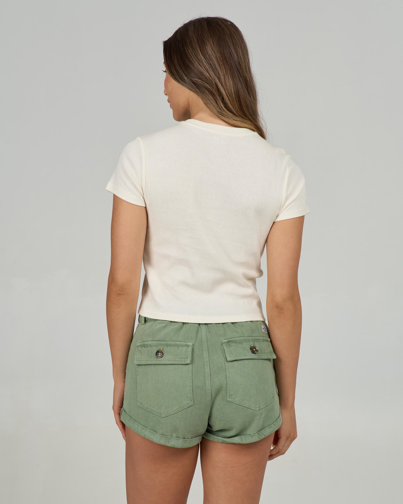 SALTY CREW KEYHOLE BABY TEE Off White S