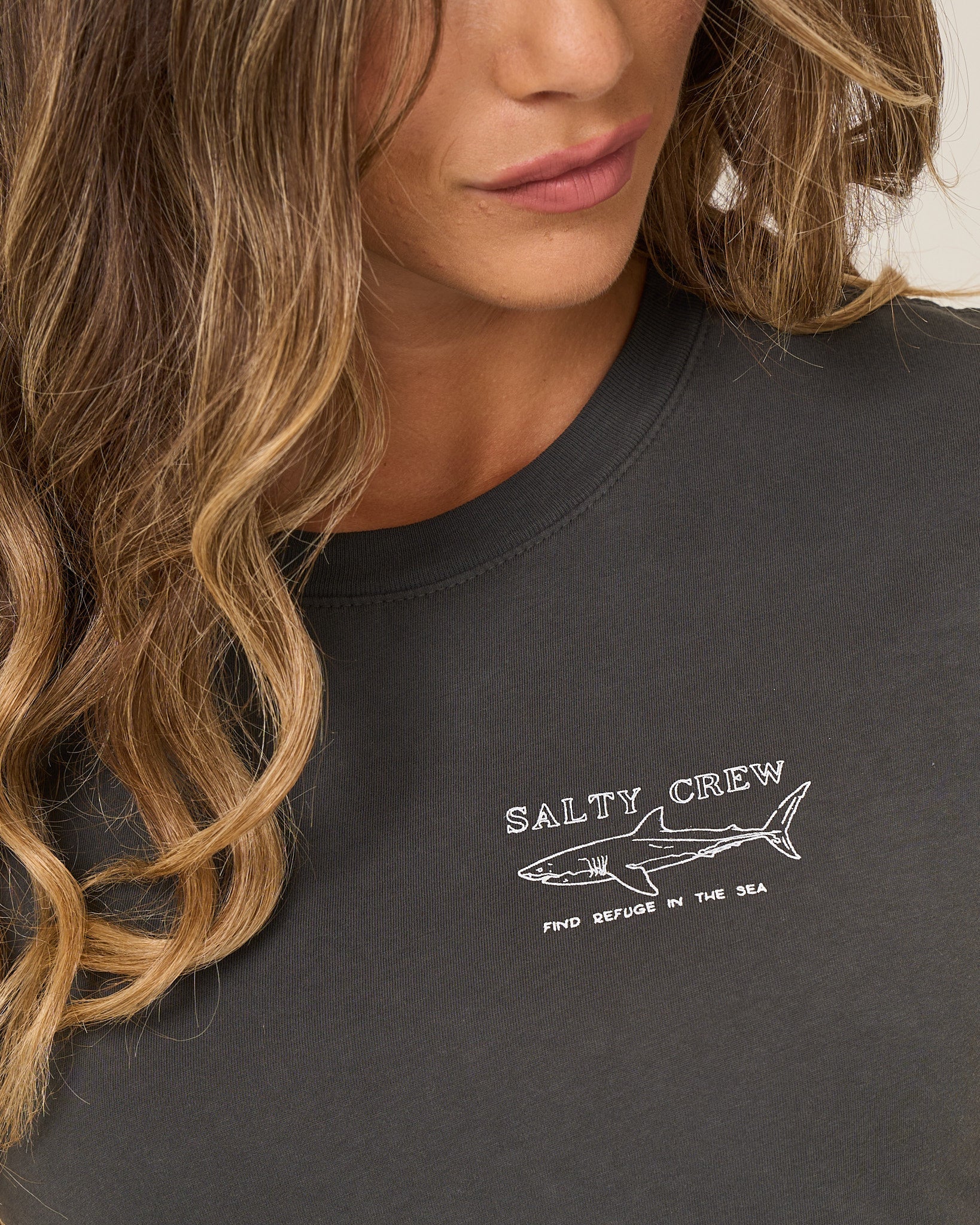 Salty Crew SHARK ANATOMY MODERN TEE - Shirt Charcoal M