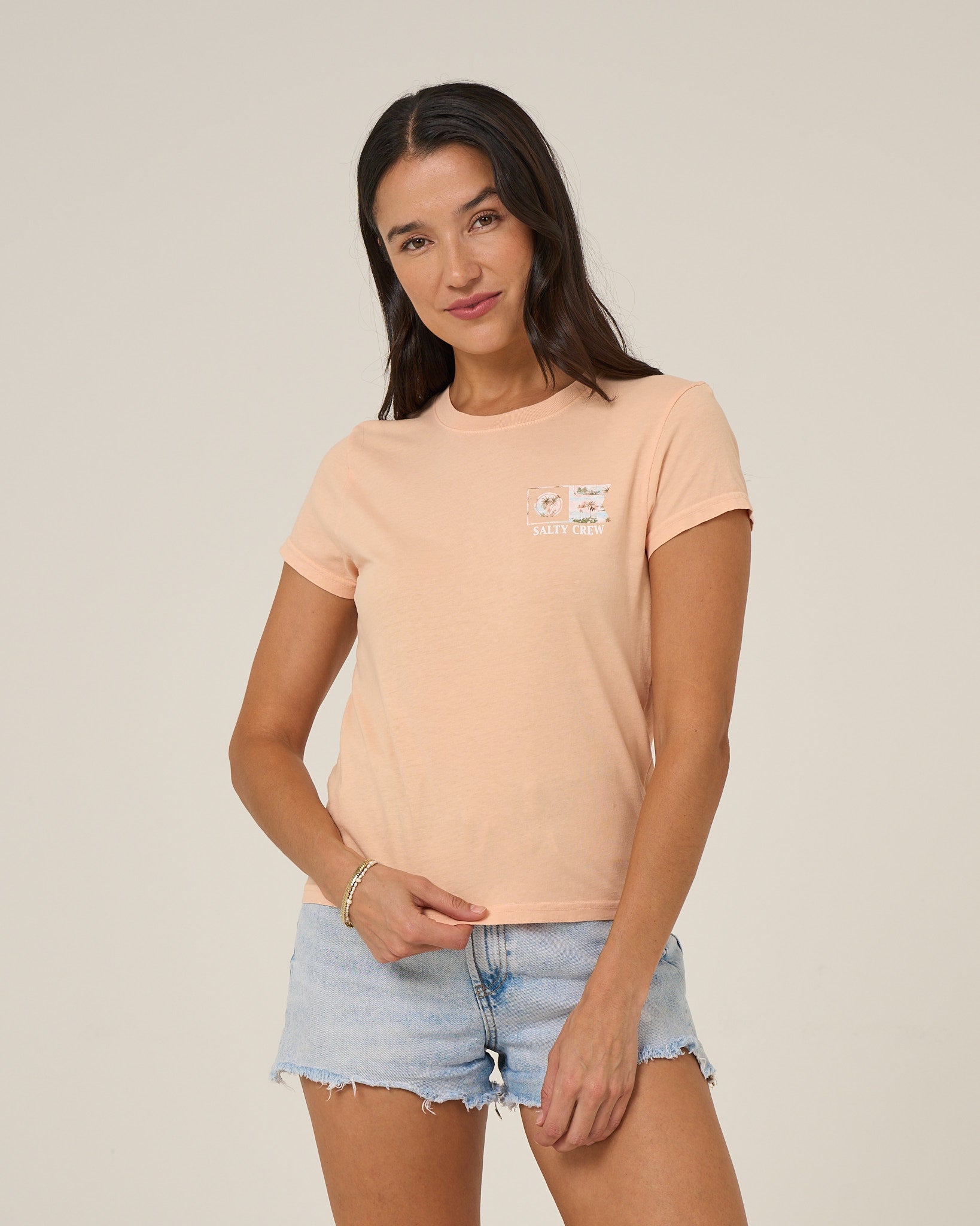 Salty Crew FLAGSHIP FILL MODERN TEE - Shirt Apricot M