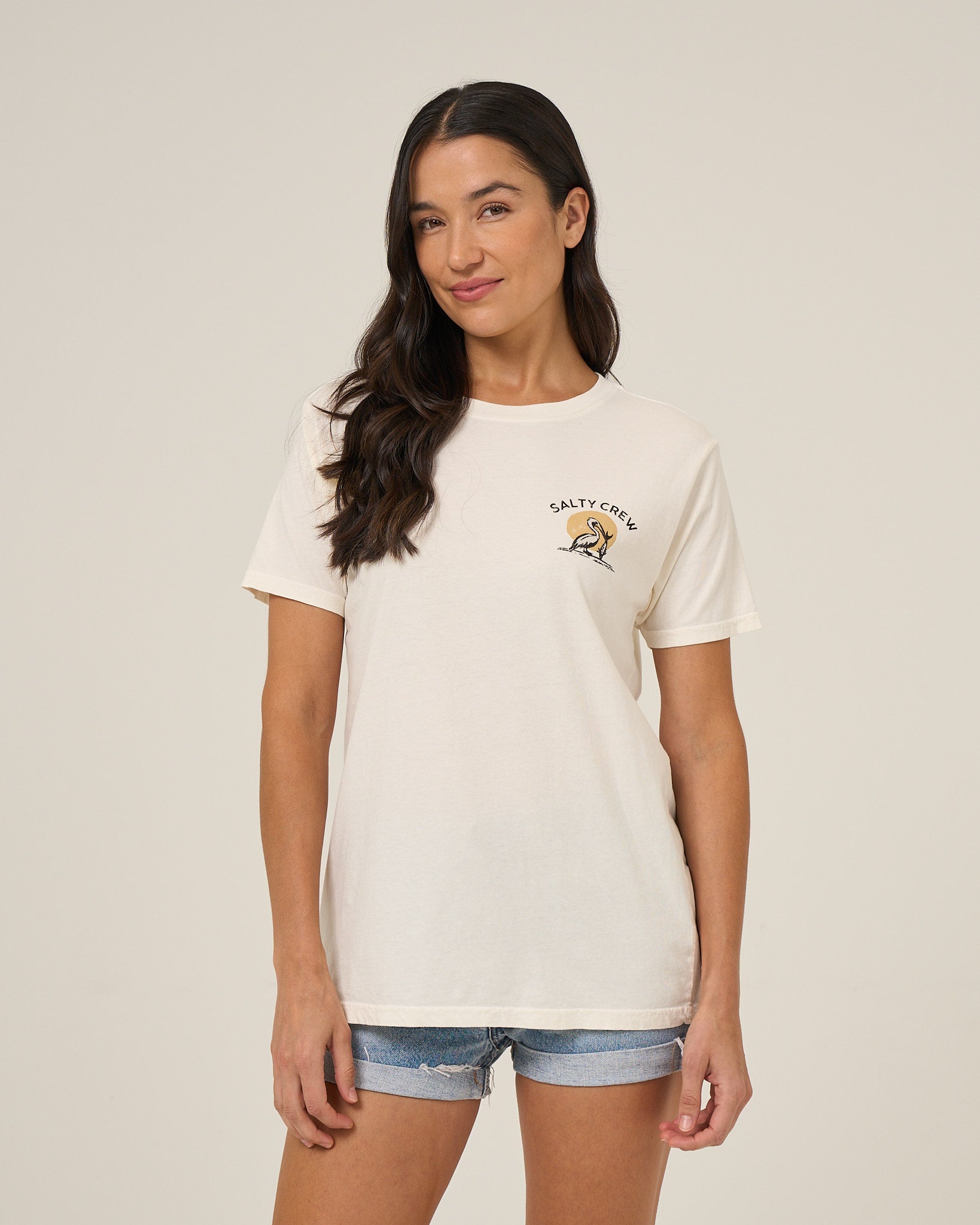 Salty Crew Beach Hut BF Tee OffWhite S