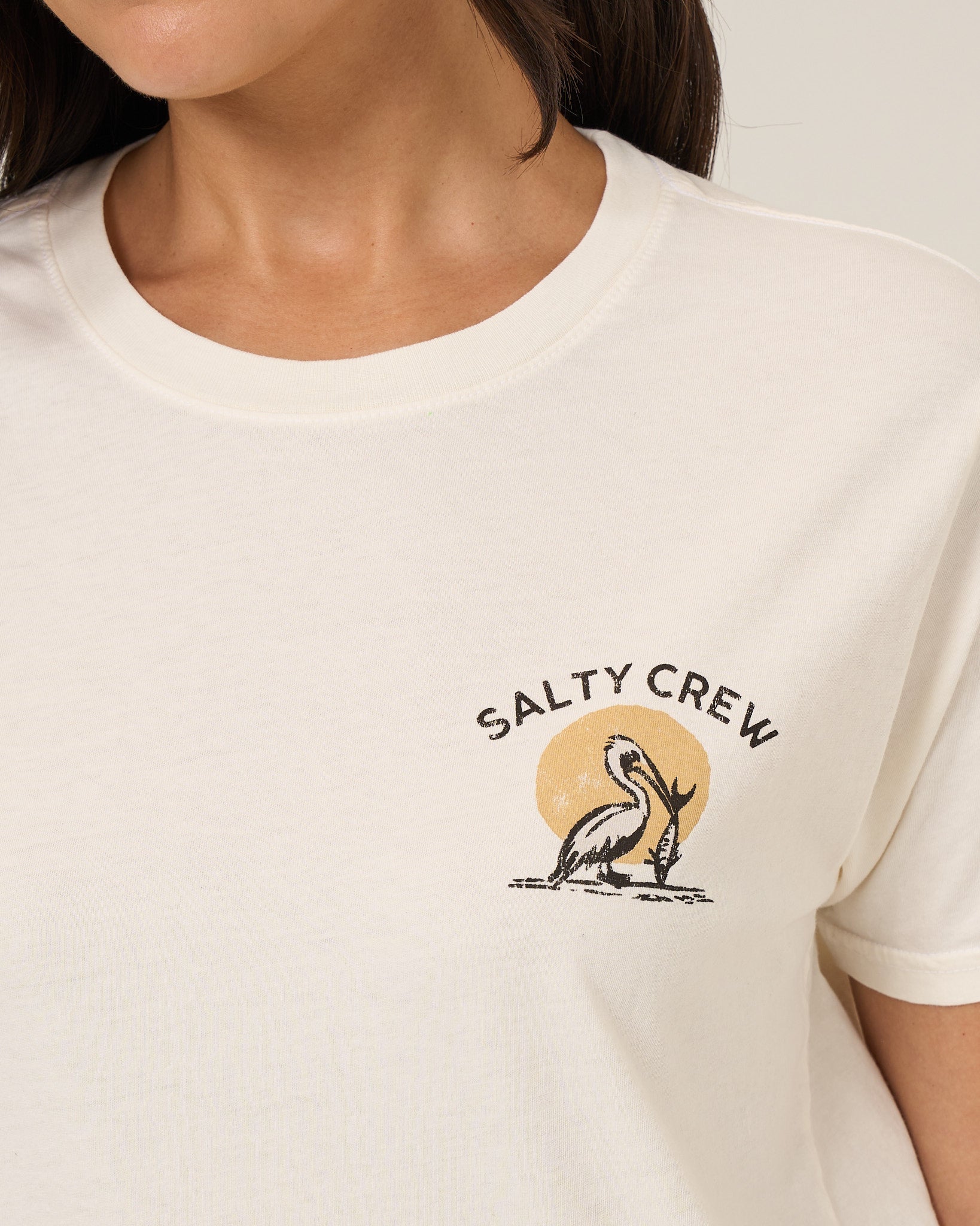 Salty Crew Beach Hut BF Tee OffWhite M