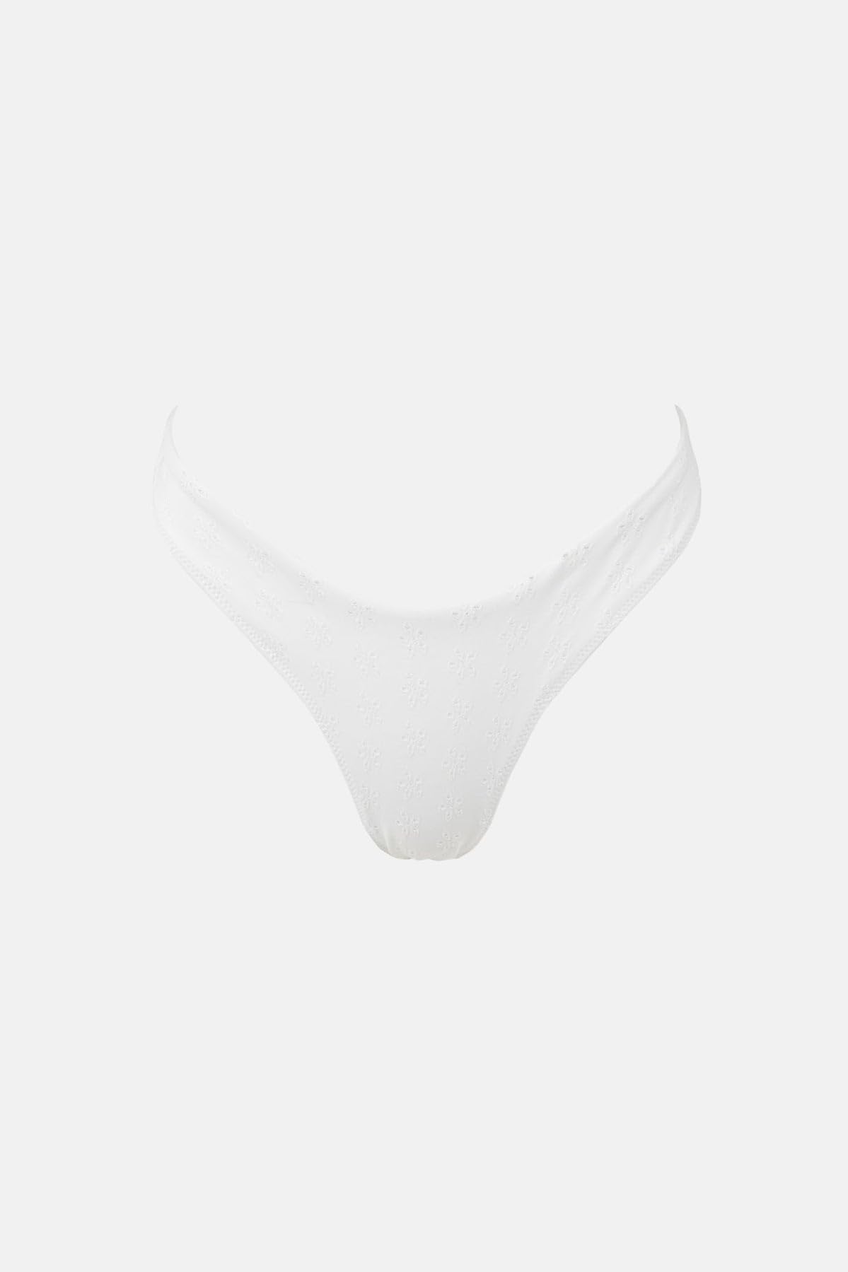 Rhythm Broderie Hi Cut Pant Bikini Bottom WHT-OffWhite XS