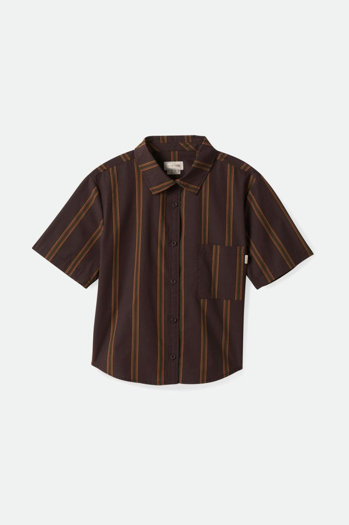 Sidney Boxy S/S Woven - Seal Brown.