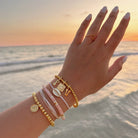 Pura Vida Harper Round Bead Stretch Bracelet GOLD