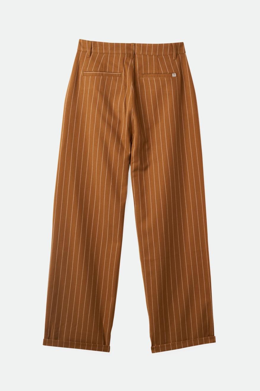 Victory Trouser Pant - Washed Copper Pinstripe.