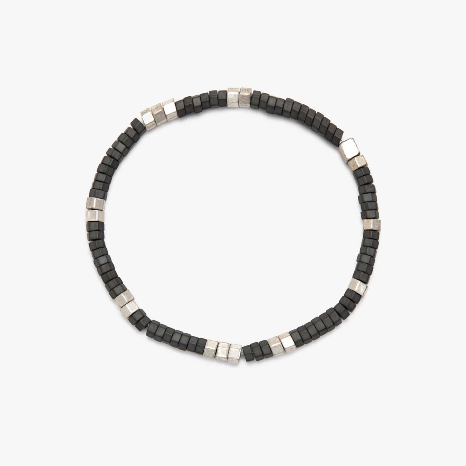 Pura Vida Men's  Bracelet Faceted Pyrite SILVER