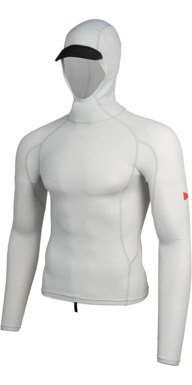 Florence Marine X Long Sleeve Utility Pocket Hooded Rashguard Silver L