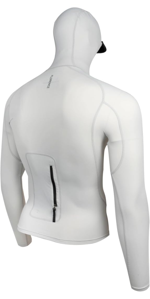 Florence Marine X Long Sleeve Utility Pocket Hooded Rashguard Silver L