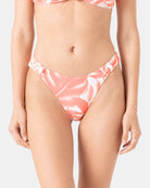 ROXY PALM HAZE KNOTTED SCOOP CHEEKY BIKINI BOTTOM CM4-CORALMUL XS