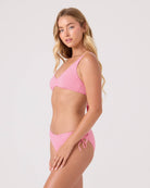Roxy GOOD VIBES ONLY TIE BACK Top PINKWHT S