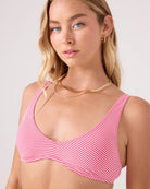 Roxy GOOD VIBES ONLY TIE BACK Top PINKWHT L