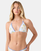 ROXY CATCH MY DRIFT TIKI TRI BIKINI TOP WHQ-WHITE/LIGHT MULTI L