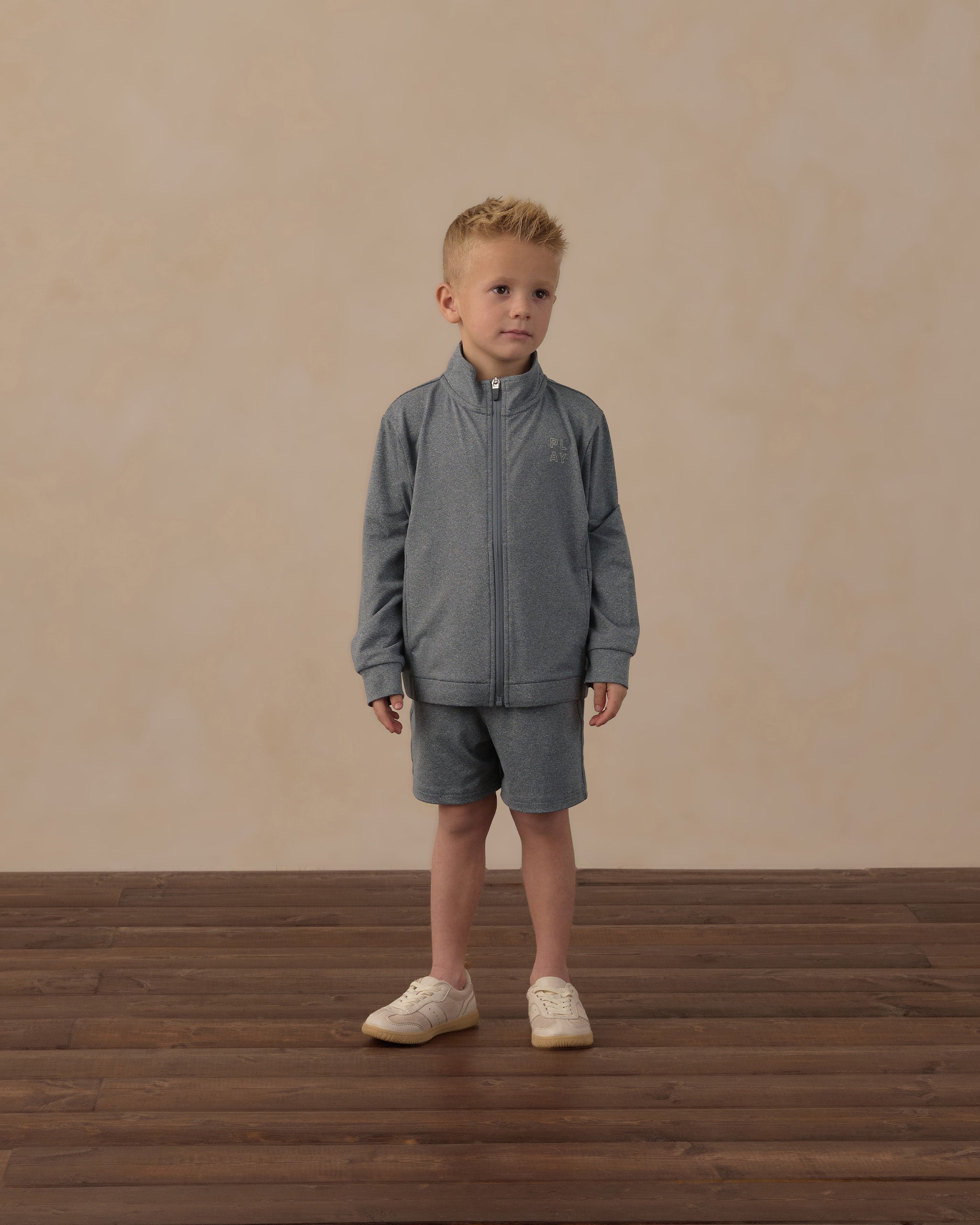 Rylee and Cru Oceanside Tech Short Heathered Midnight 4-5Y