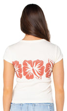 ROXY FLWR BLKS 90S BABY TEE WBS0 L