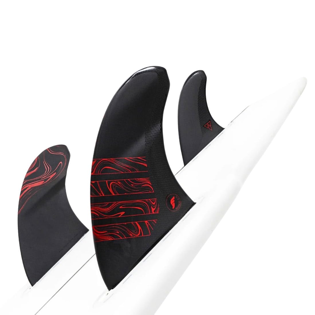 Futures Fins Reverse 3/2 Alpha Twin+1 Twin Fin Set Carbon-Red