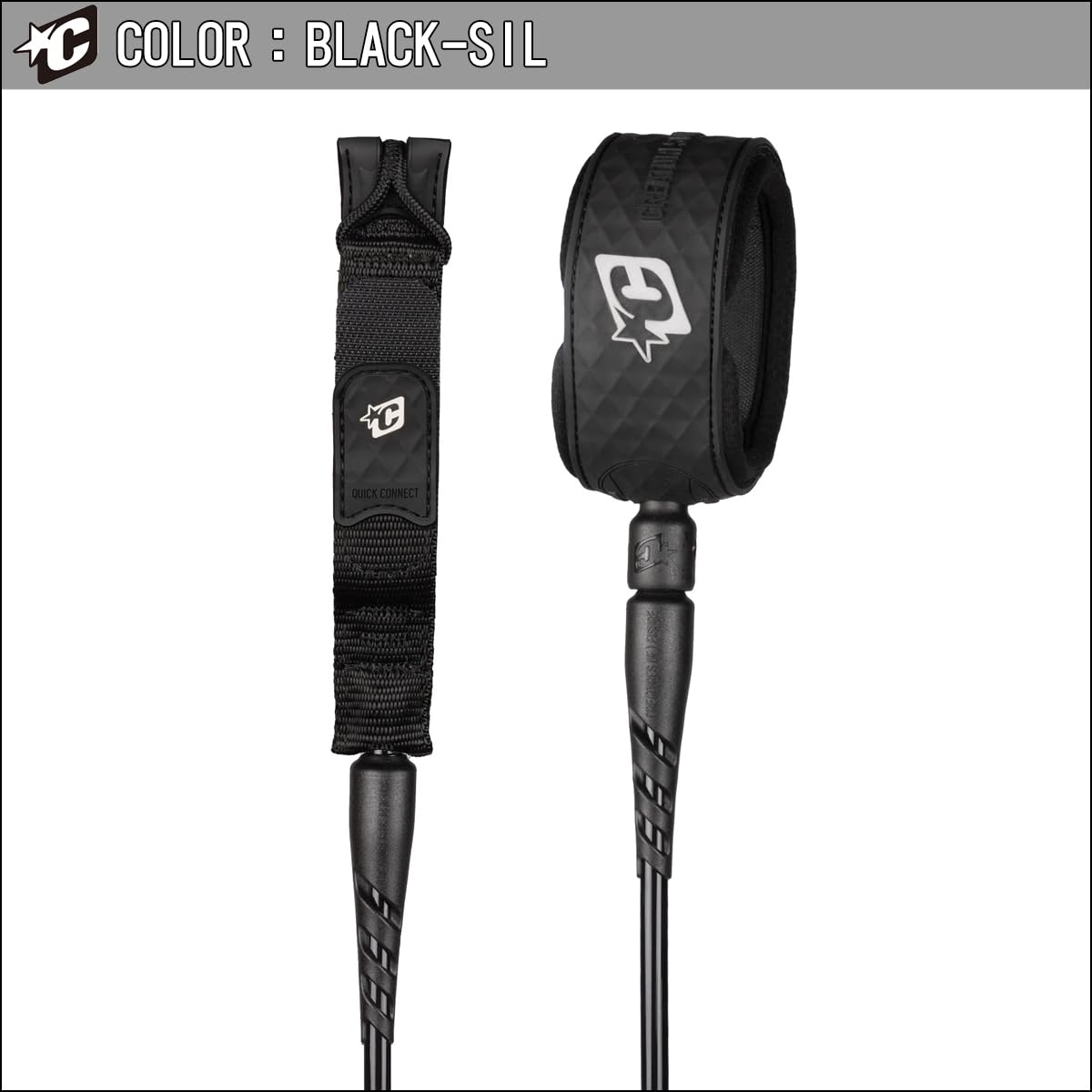 Creatures of Leisure Reliance 2.0 Standard Duty Leash Black Silver 8ft0in