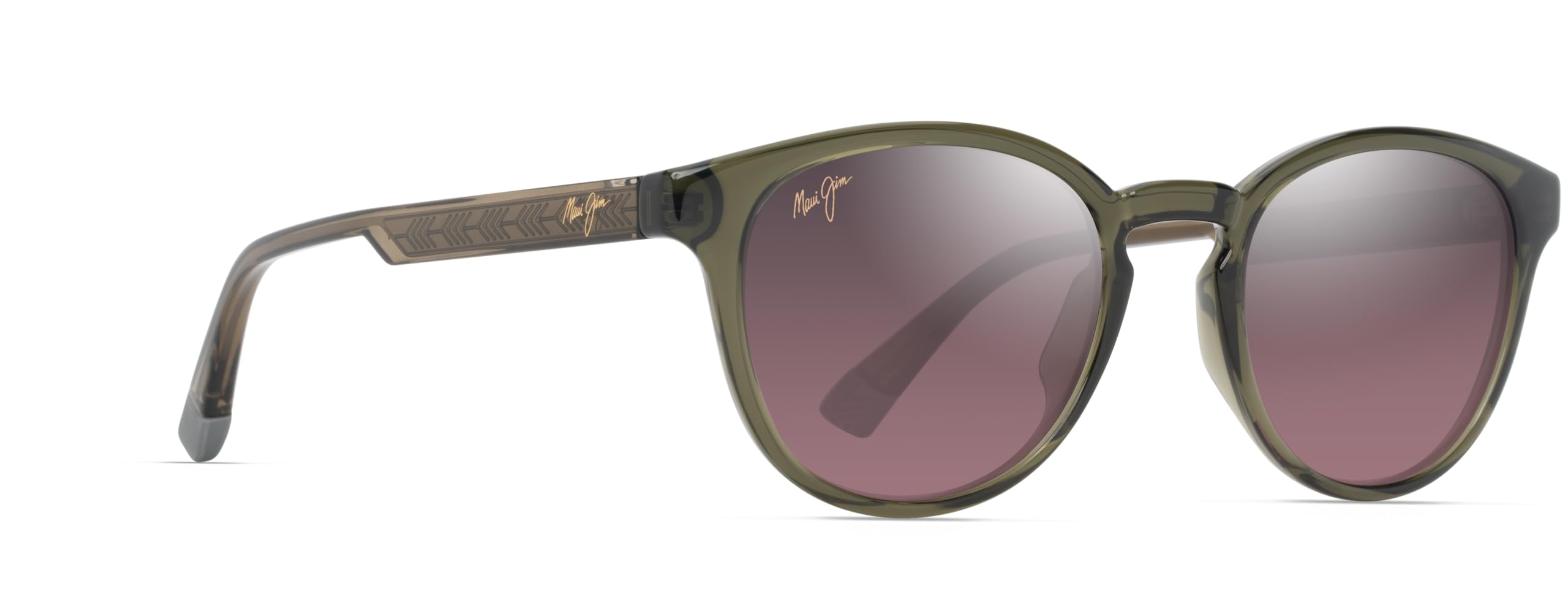 Maui Jim Hiehie Polarized Sunglasses ShinyTransGreen MauiRose