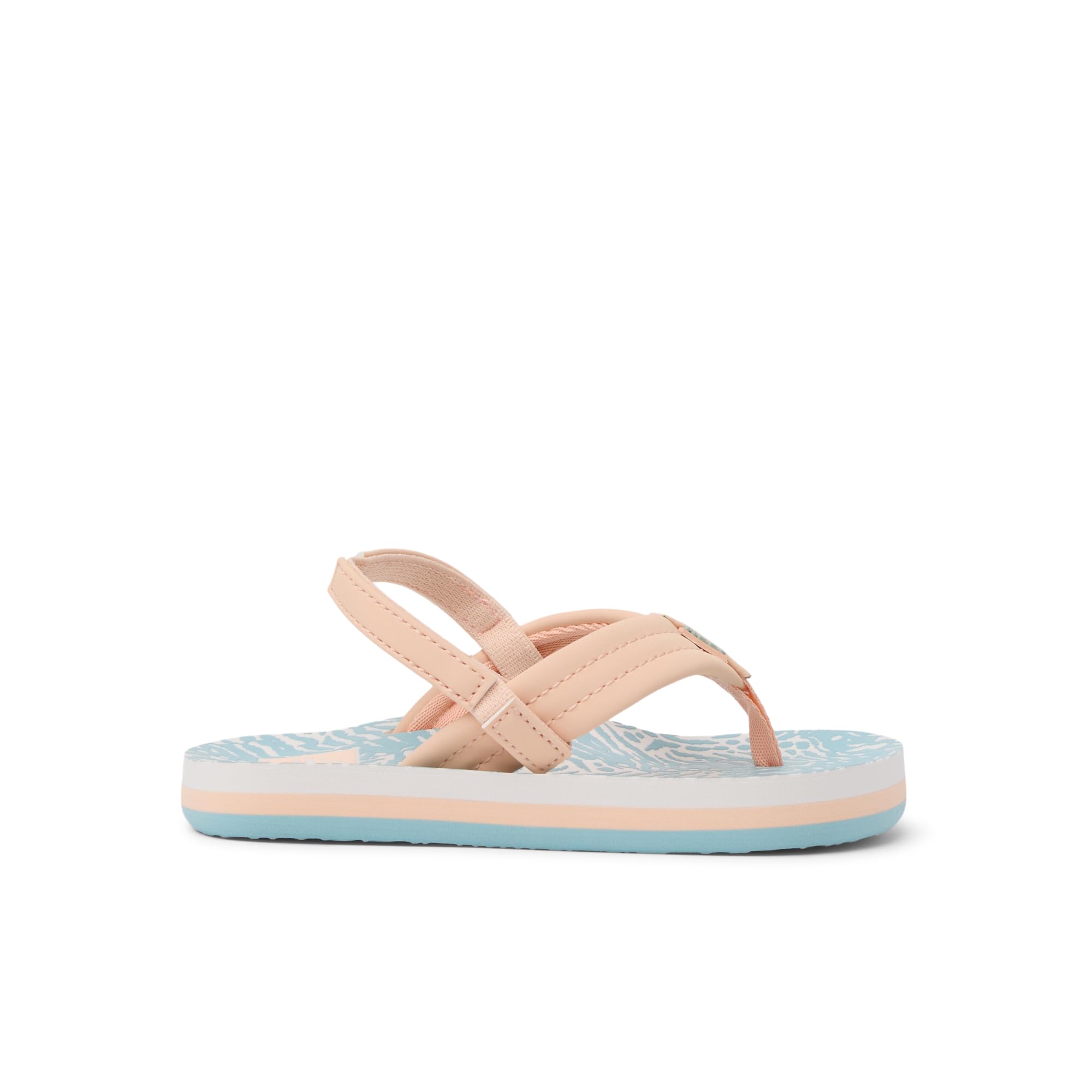 Reef Little Ahi Girls Sandal Peach-Blue Animal 12 C