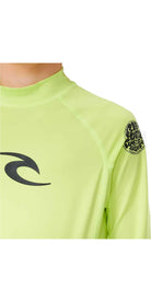 RIP CURL BRAND WAVE UPF L/S-BOY LIME 14