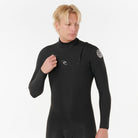 Rip Curl Mens Dawn Patrol 2/2 Long Sleeve Chest Zip Springsuit 0090-Black L