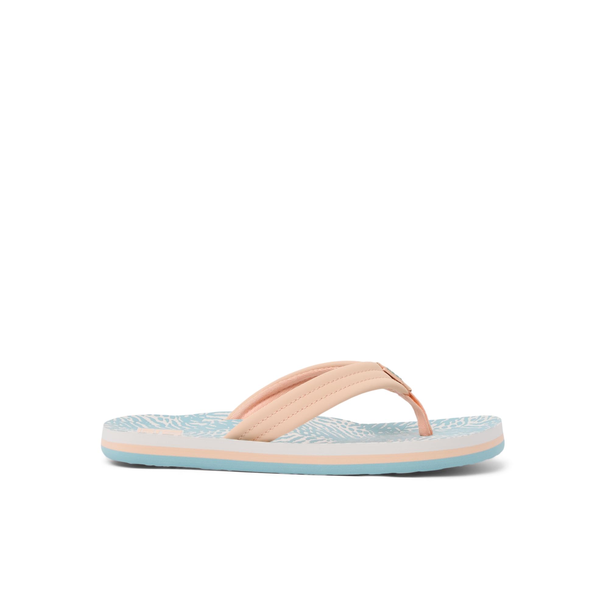 Reef Ahi Girls Sandal Peach-Blue Animal 1 Y