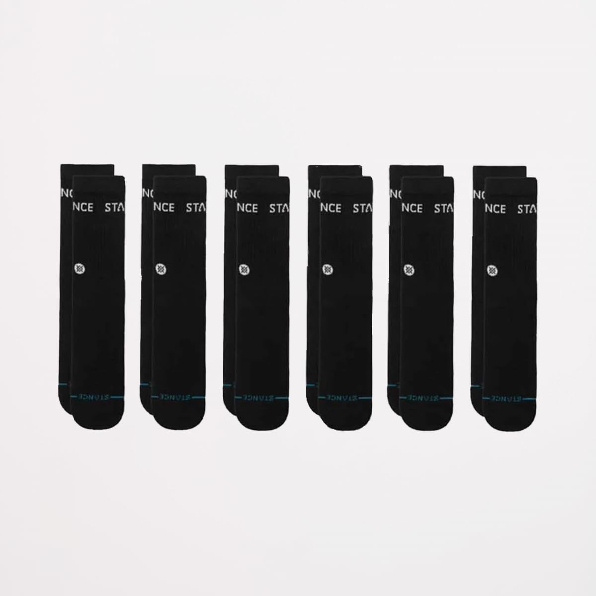 Stance Origin 6 Pack White Socks BLK L
